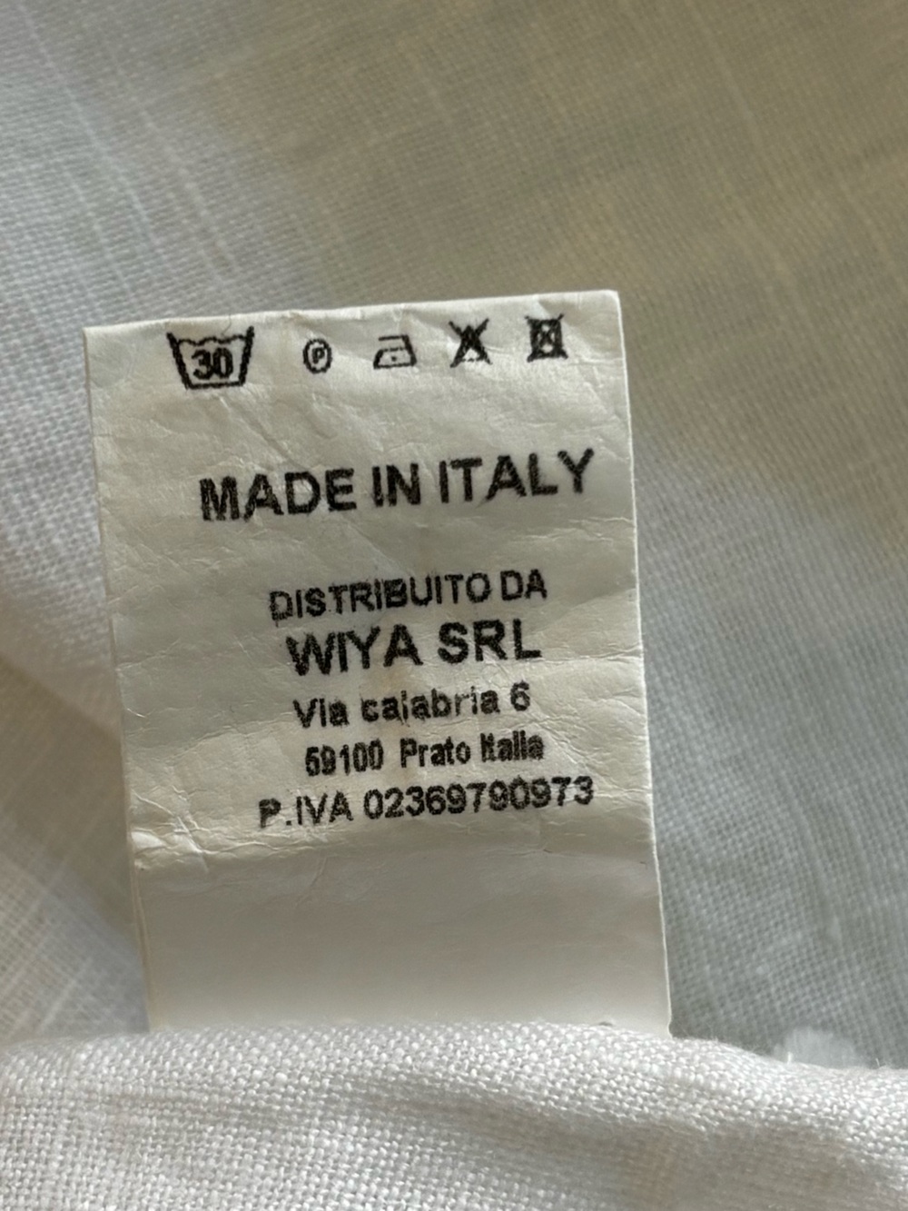 Wiya Italy Linen White Smocked Eyelet Sleeve Dress Sz S/M - Picture 9 of 9